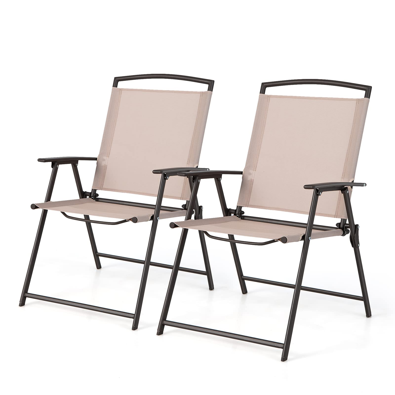 Tangkula Chaises pliantes de patio, lot de 2